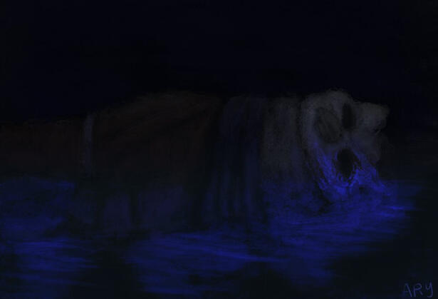 Halfbody Rendered Illustration - Aguah Reeos: Afloat in a Nightmare
